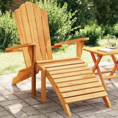 Teck Chaises de Jardin vidaXL Chaise De Jardin Adirondack Et Repose-Pieds Bois De Teck Solide Brun