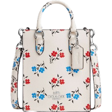 Bags Coach North South Mini Tote With Floral Print - Silver/Chalk Multi