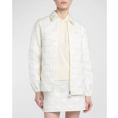 Dame - Silke Jakker Moncler Checkered Jacket Silk White IT/6