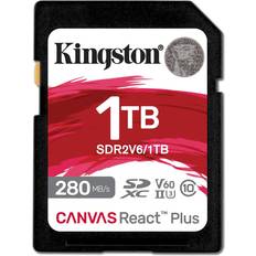 1 To Cartes mémoire Kingston Canvas React Plus SDXC Class 10 UHS-II U3 V60 280/150MB/s 1TB