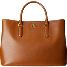 Lauren Ralph Lauren Handbags Lauren Ralph Lauren Leather Large Marcy Satchel - Lauren Tan