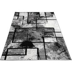 Paco Home Modern Abstract Paint Effect Negro, Blanco, Gris cm