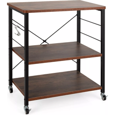 Irons Trolley Tables Costway Bakers Rack Rustic Brown Trolley Table 16x23.5"