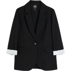 River Island Rolled Sleeve Blazer - Black