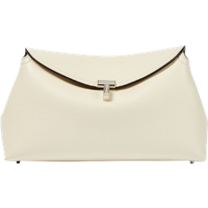 T-Lock Leather Clutch - White