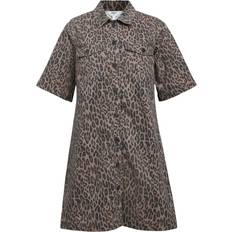 Braun - Hemdkleider Object Leopard Print Short Dress - Incense