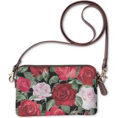 Red Clutches Vida Statement Clutch Adorable Roses in Brown/Pink/Red Original Artist One Size