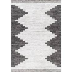 AllModern Mortimer Southwestern Gray, White 63x91"