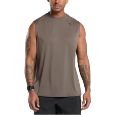 Recycled Fabric Tank Tops Gymshark Oversized Performance Tank - Camo Brown
