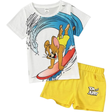 Shein TOM & JERRY X SHEIN Young Boy Cartoon Graphic Tee With Track Shorts