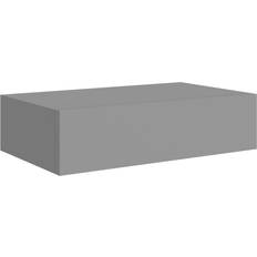 Retractable Drawers Wall Shelves vidaXL Wall Mounted Gray Wall Shelf 40cm