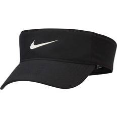 Elastane/Lycra/Spandex - Women Caps Nike Dri-FIT Ace Swoosh Visor - Black/Anthracite/White