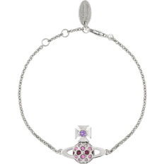 Vivienne Westwood Silver Plated Bracelets Vivienne Westwood Willa Bas Relief Bracelet - Silver/Pink/Purple