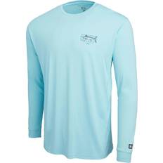 Men - Water Repellent T-shirts Pelagic Aquatek Marlin Mind Long-Sleeve Shirt Men - Tahiti Blue