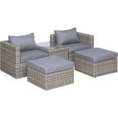 Aluminium Outdoor Lounge Sets Garden & Outdoor Furniture OutSunny 860-088 Outdoor Lounge Set, 1 Table incl. 2 Sofas