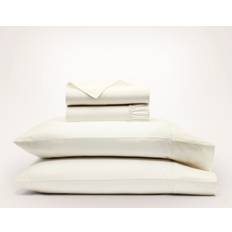 Boll & Branch Signature Organic Hemmed Bed Sheet White, Beige