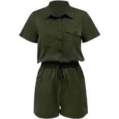 Shein Essnce Women's Summer Pocket Shirt Casual Romper