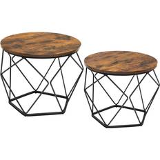 Mercury Row Apison Rustic Brown/Black Coffee Table 50cm 2pcs