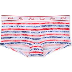 PINK Logo Boyshort Panty - Optic White Flag Stripe Print