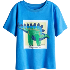 Dinosaurs Tops H&M Kid's Printed T-shirt - Bright Blue/Dinosaur (1216652038)