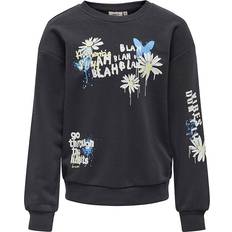 Svarte Collegegensere Kids Only Sweatshirt KogMelanie Kohlekunst/Blumen 13-14 Jahre 158-164 Sweatshirts