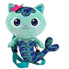 CYPBrands Mercat sjöjungfru katt plysch, 32 cm, plyschryggsäck med dragkedja och justerbara band