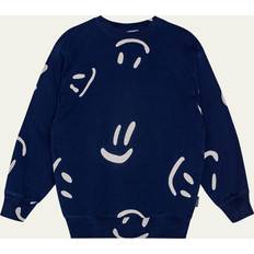 18-24M Sweatshirts Children's Clothing Molo Boys Blue Cotton Smile Sweatshirt 10 year