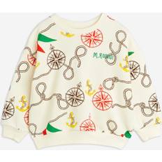 Multifärgade Sweatshirts Barnkläder Mini Rodini GOTS Nautical Mönstrad Tröja Gräddvit