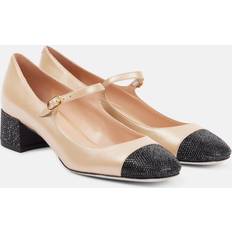 Kristen embellished leather Mary pumps beige