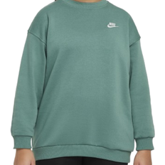 Girls - Green Sweatshirts Nike Big Kid's Sportswear Club Fleece Oversized Sweatshirt - Bicoastal/White (FD2924-361)