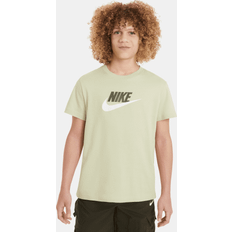 Girls - Green Tops Nike Kids' Sportswear Futura Boyfriend T-Shirt Olive Aura/Cargo Khaki/White