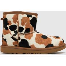 Vita Kängor Barnskor UGG brown & white classic mini cow print Girls Junior boots Brown/White