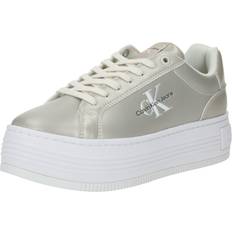 Calvin Klein Metallic-Plateau-Sneakers aus Leder