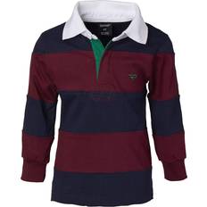 Stripes Polo Shirts Children's Clothing Sportoli Little Boys 100% Cotton Wide Striped Long Sleeve Polo Rugby Shirt Burgundy Size 4