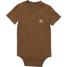 Brown Bodysuits Children's Clothing Carhartt Baby Short Sleeve Pocket Bodysuit - Brown