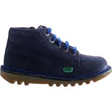 Kickers hi lace-up blue smooth leather kids boots 15911