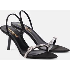 Saint Laurent Rendez-Vous Sandalen Aus Satin - Schwarz