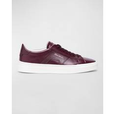 Santoni Chaussures Santoni Burgundy Leather Double Buckle Sneaker