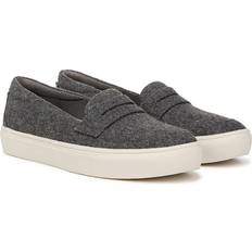 Grau Loafers Dr. Scholl's Women's Nova Moc Slip On Charcoal Fabric DRSCH Charcoal Grey Leather