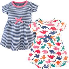 Dresses Touched By Nature girls Organic Cotton Short-sleeve and Long-sleeve Dresses Casual Dress, Dinosaurs Short Sleeve, 5T