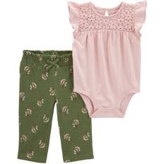 9-12M Other Sets Carter's Baby Girls 2-pc. Pant Set, Newborn, Pink Newborn