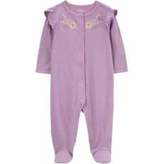 Long Sleeves Bodysuits Children's Clothing Carter's Baby Girls Sleep and Play, Newborn, Purple Newborn