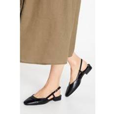 Wallis Bailey Slingback Soft Square Toecap Flat Pumps Black