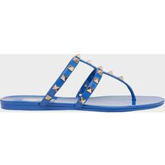 Valentino Garavani Sandalen Valentino Garavani Blue Rockstud Rubber Flat Sandals