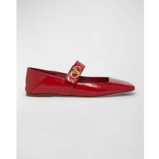 Patent Leather Ballerinas Valentino Garavani MARY-JANE VLOGO LOCKER BALLERINA IN NAPLACK Wo ROSSO