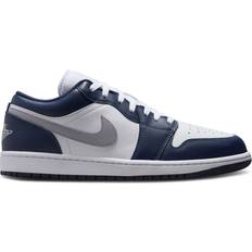 Herre - Nike Air Jordan 1 Sneakers NIKE Air Jordan 1 Low M - White/Midnight Navy/Wolf Grey