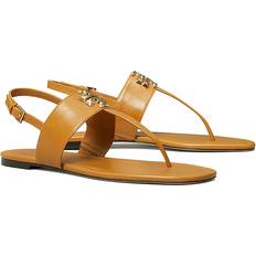 Tory Burch Eleanor Thong Toe Logo Sandals - Women's Marrón