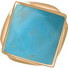 Or Rose Bagues C. W. Sellors 9ct Rose Gold Turquoise King's Coronation Hallmark Rhombus Ring