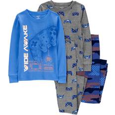 Boys Pajamases Children's Clothing Carter's Kid Boys 4-Piece Gamer 100% Snug Fit Cotton Pajamas Blue