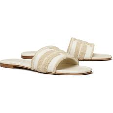 Leather Slides Tory Burch Double T Slide Sandals - Women's